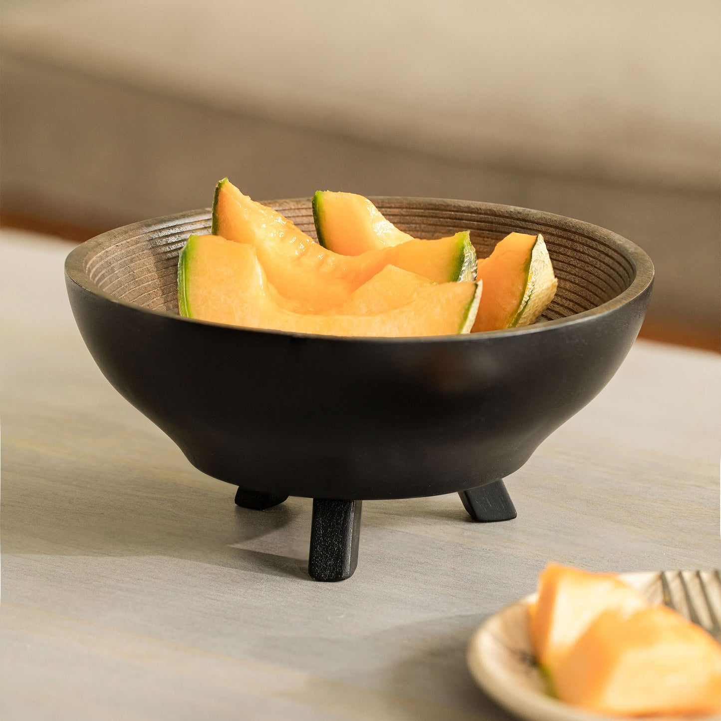 Orbis Tri Legged Shallow Round Bowl