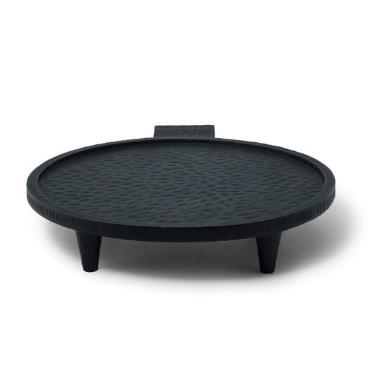 Tribal Mango Large Platter with Legs Black