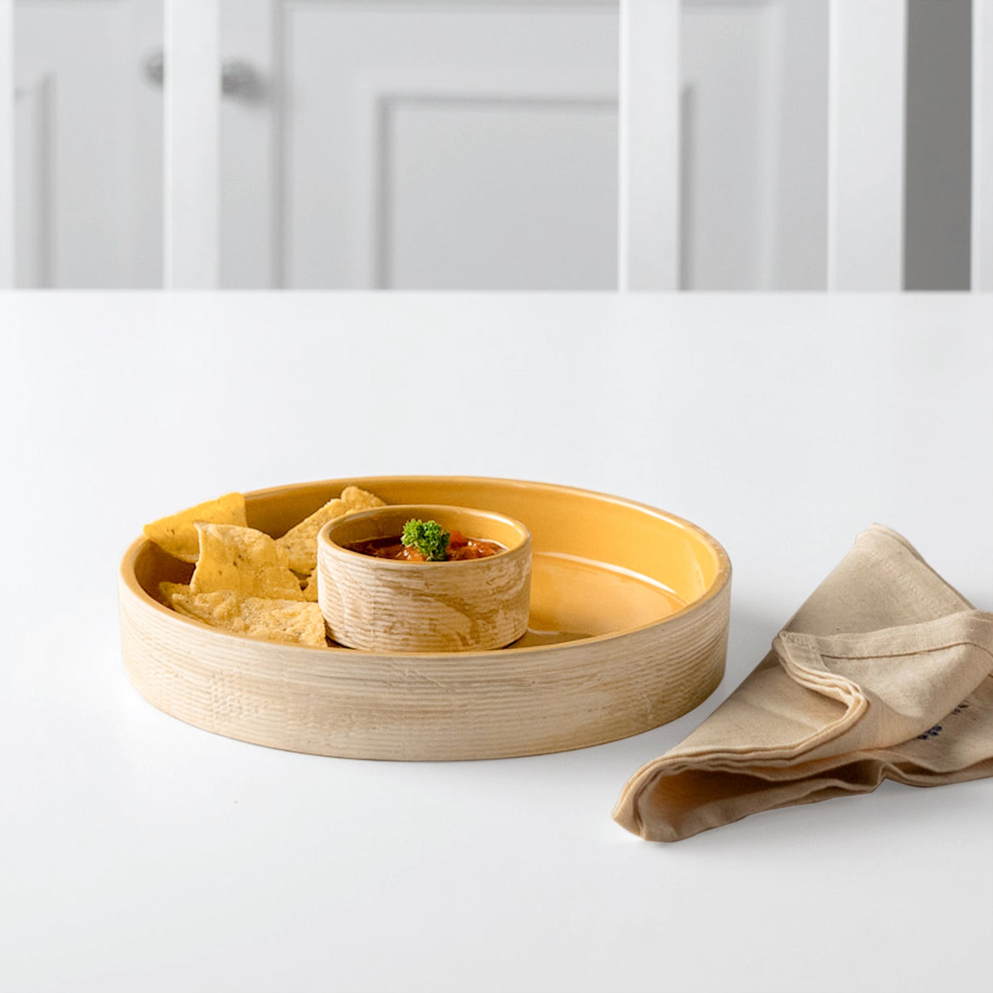 Amber Love Ceramic Jar With Wooden Lid