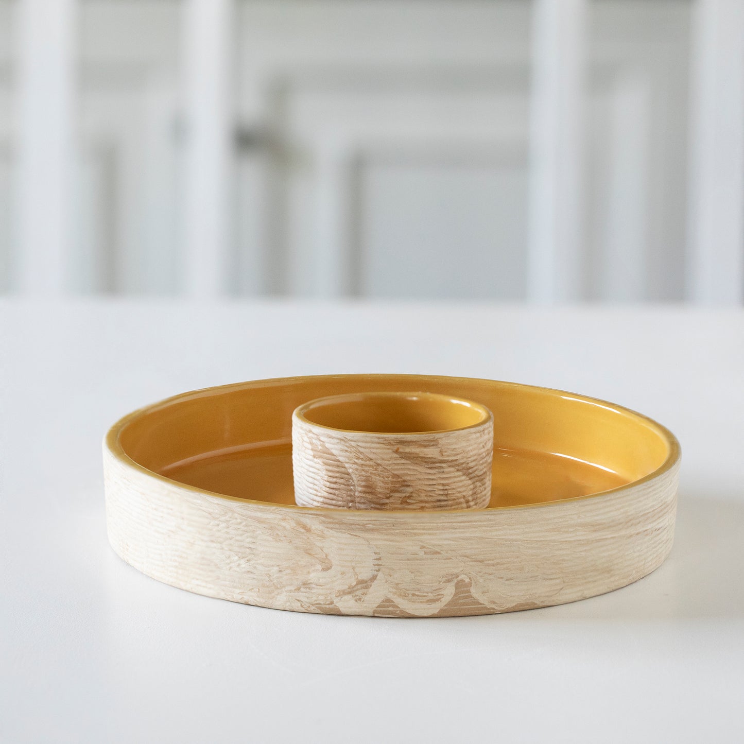 Amber Love Ceramic Jar With Wooden Lid