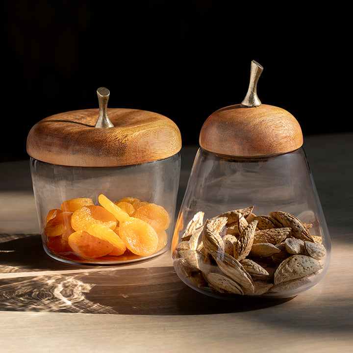 Apple & Pear Glass Jar Set of 2