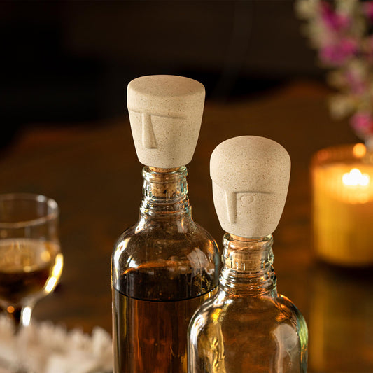 Head(y) Ceramic Bottle Stopper Set of Two