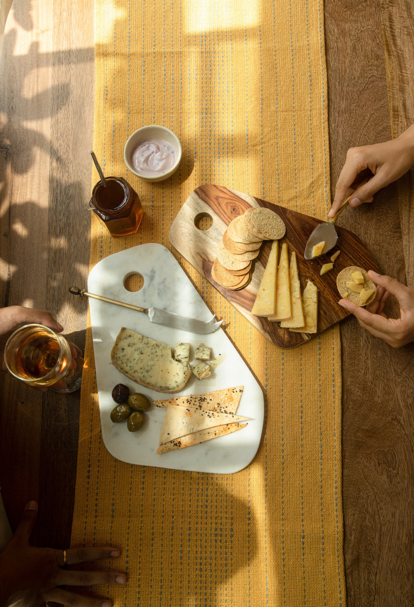 Natural Duo Wood and Marble Chopping Boards