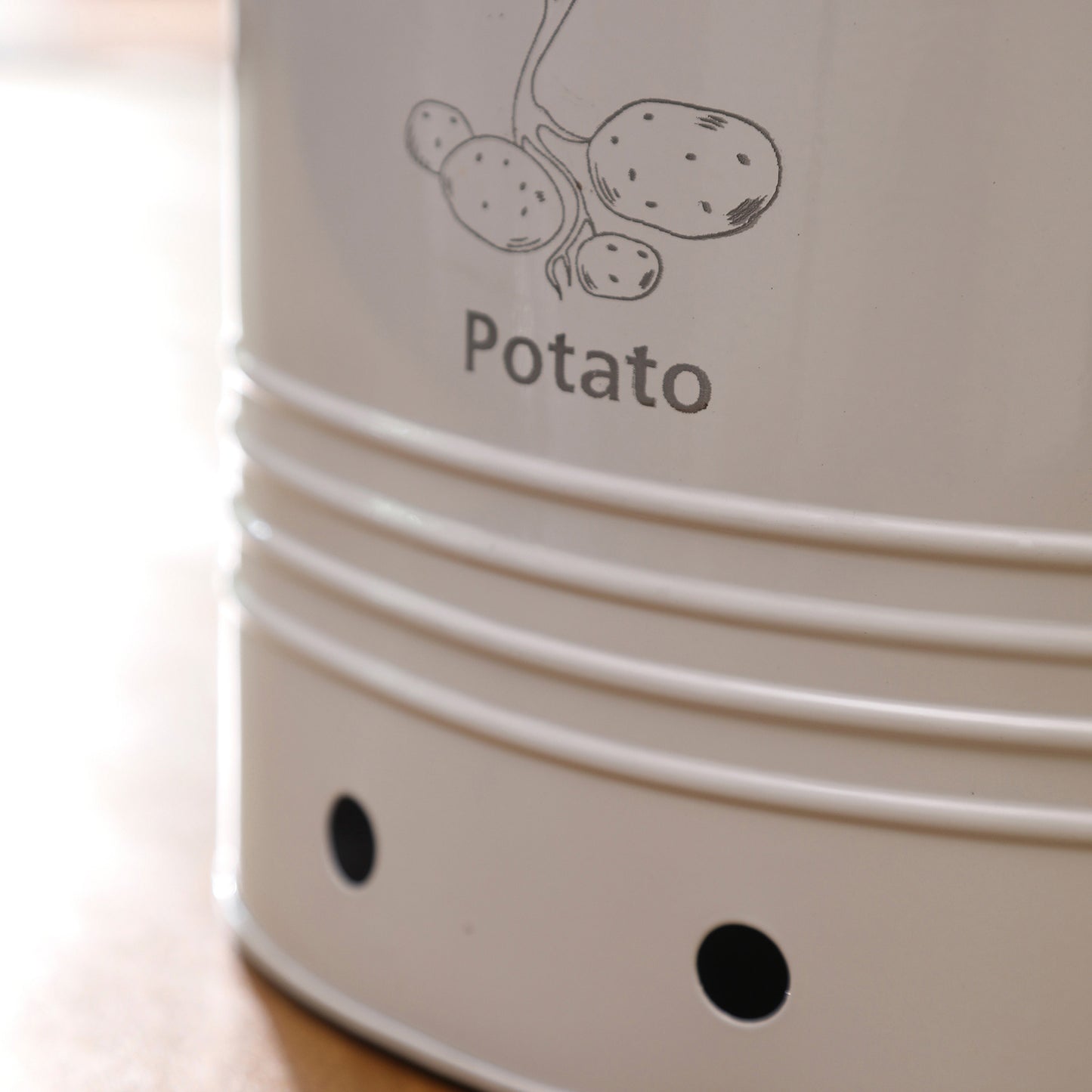 Potato Storage Barrel With Wooden Lid (2 colors)