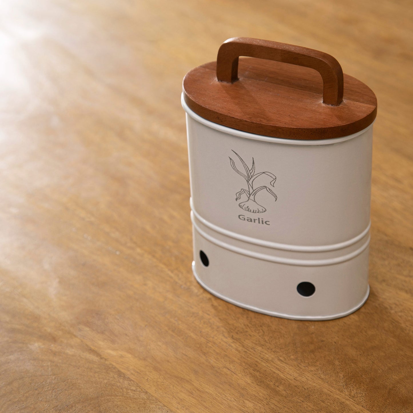 Garlic Storage Barrel With Wooden Lid (2 colors)