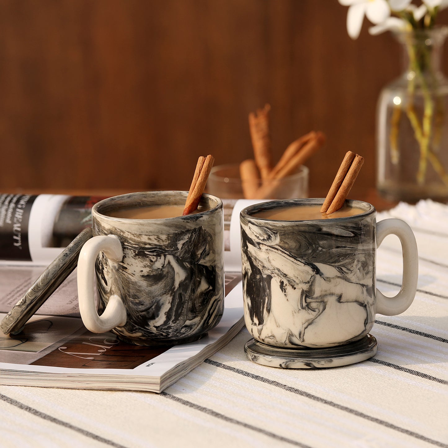 Carbon Ceramic Mug Set of Two (short)