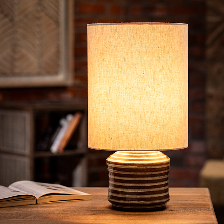 Shades of Grey Terracotta Table Lamp  (Short)