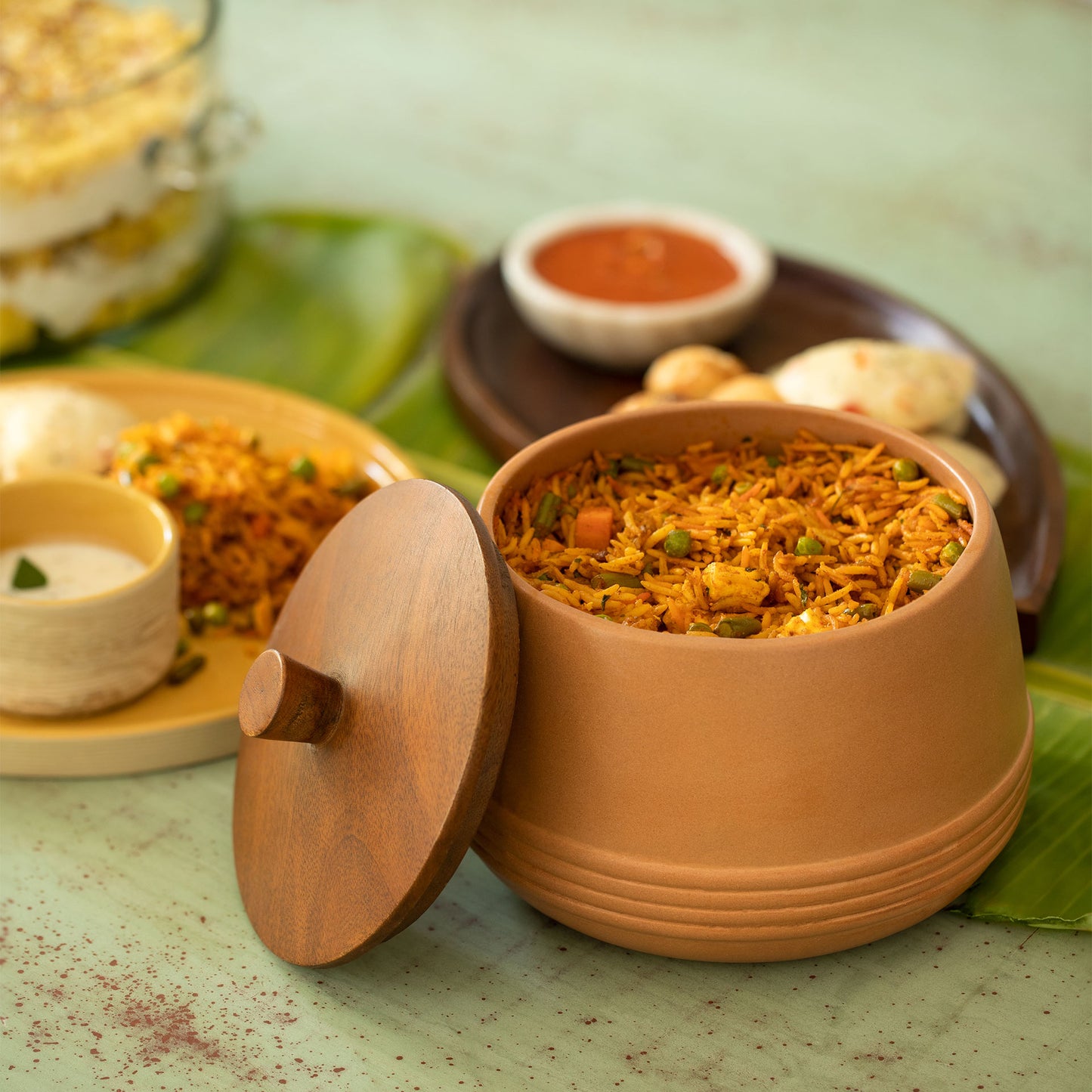 Dhara Terracotta Biryani Handi with Wooden Lid