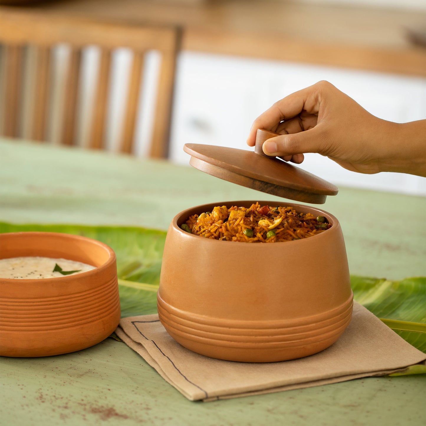 Dhara Terracotta Biryani Handi with Wooden Lid