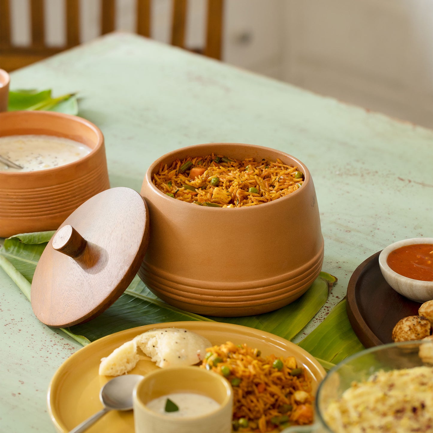 Dhara Terracotta Biryani Handi with Wooden Lid