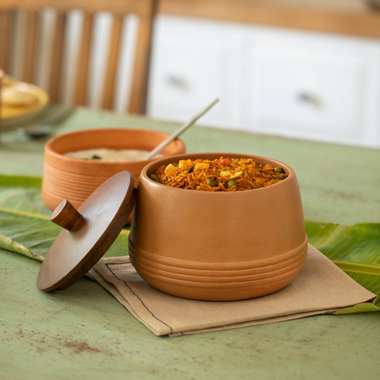 Dhara Terracotta Biryani Handi with Wooden Lid