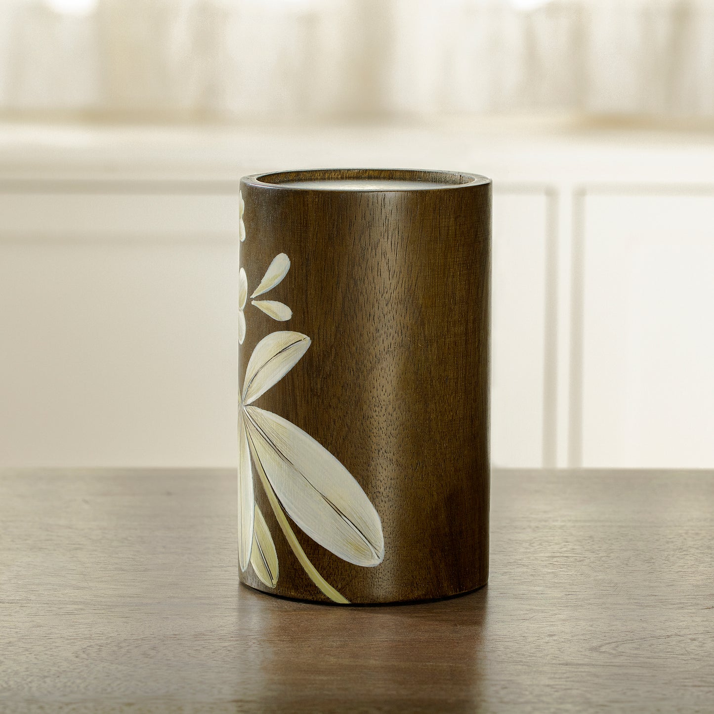 Frangipani Wooden Candle Holder