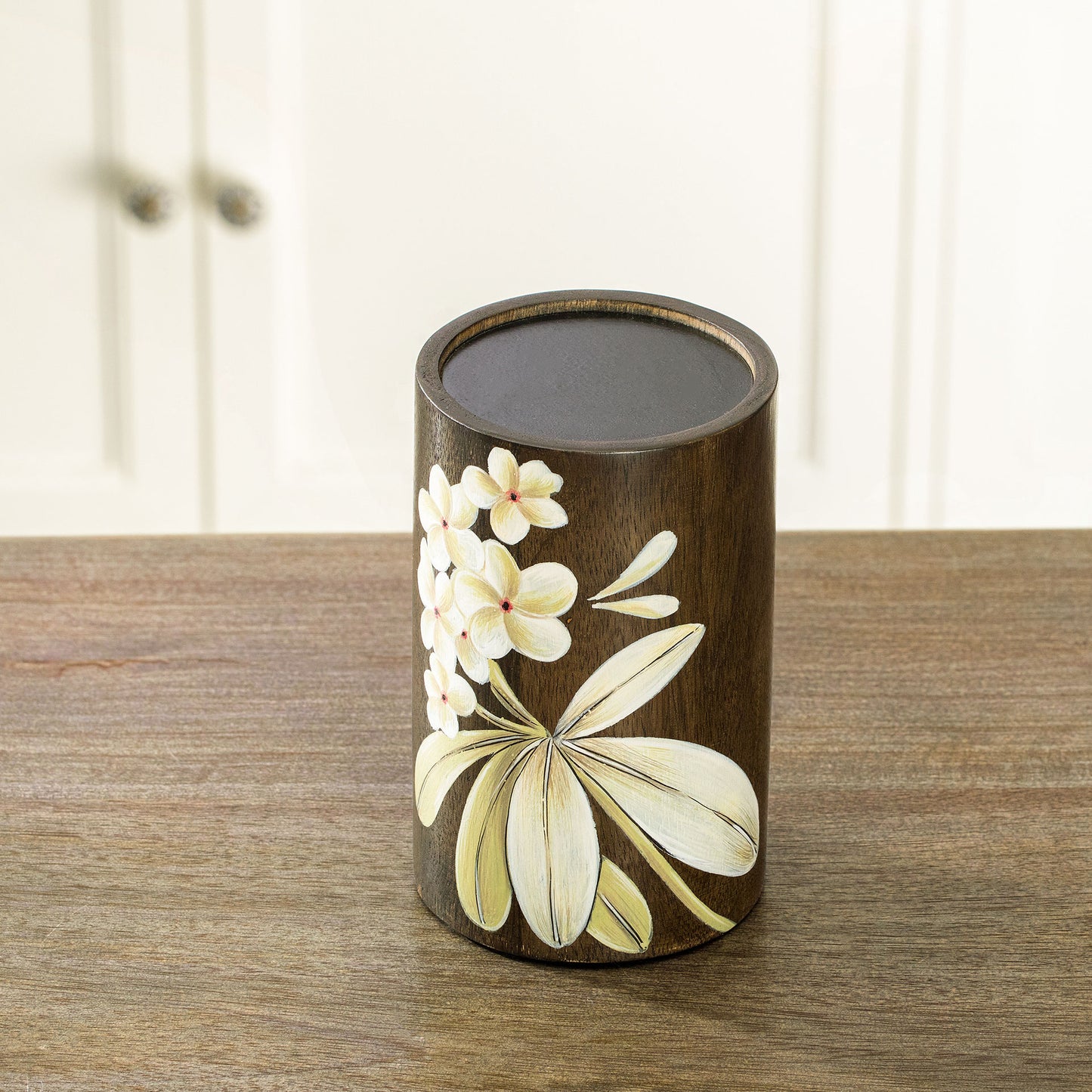 Frangipani Wooden Candle Holder