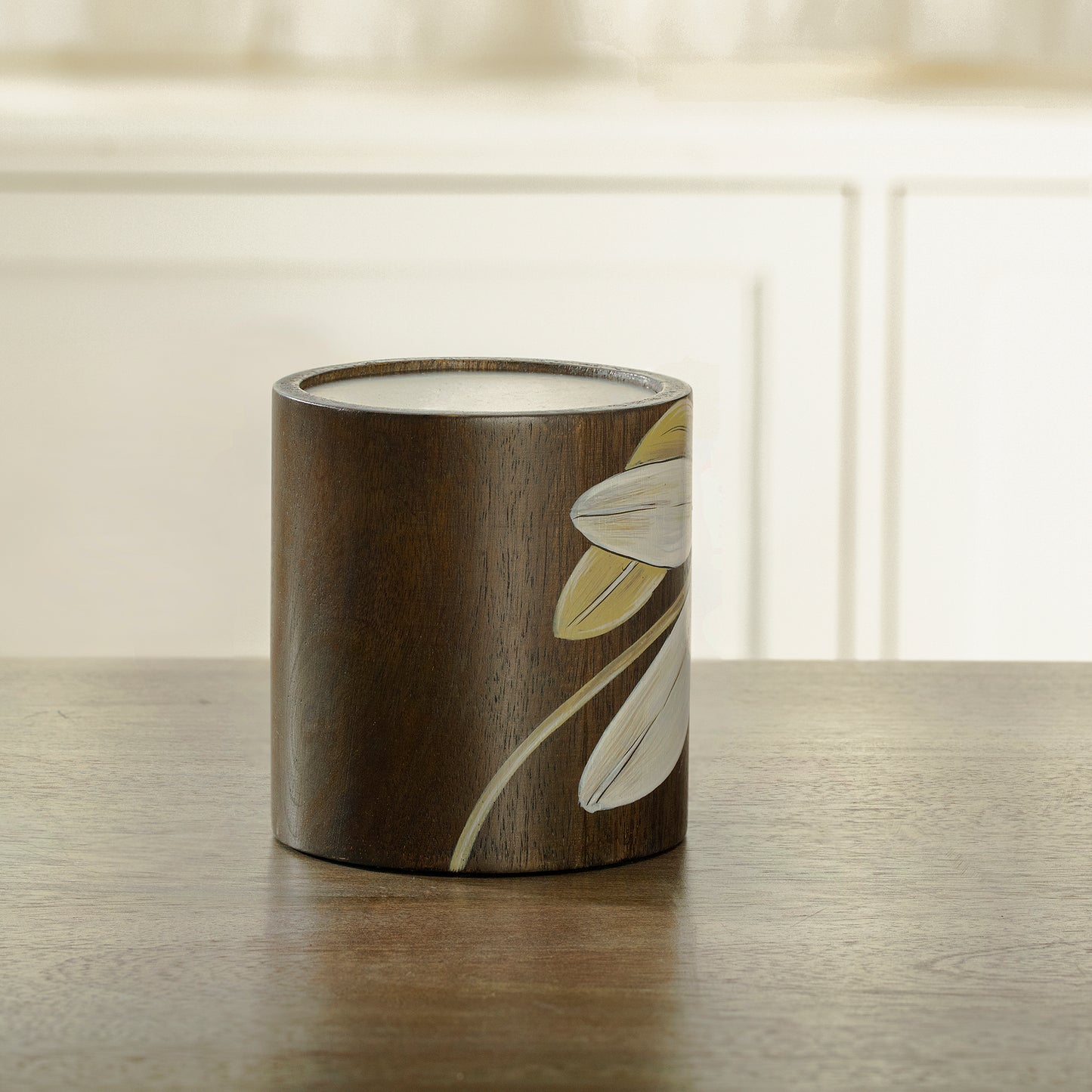 Frangipani Wooden Candle Holder