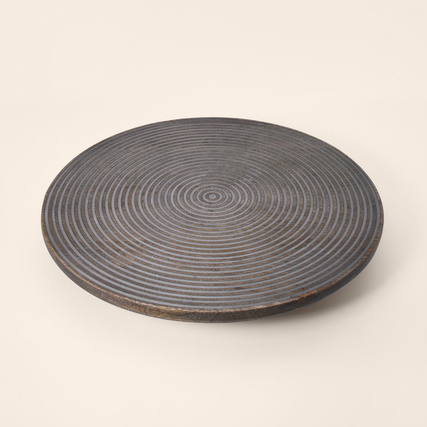 Mango Wood Lazy Susan Ribbed Natural