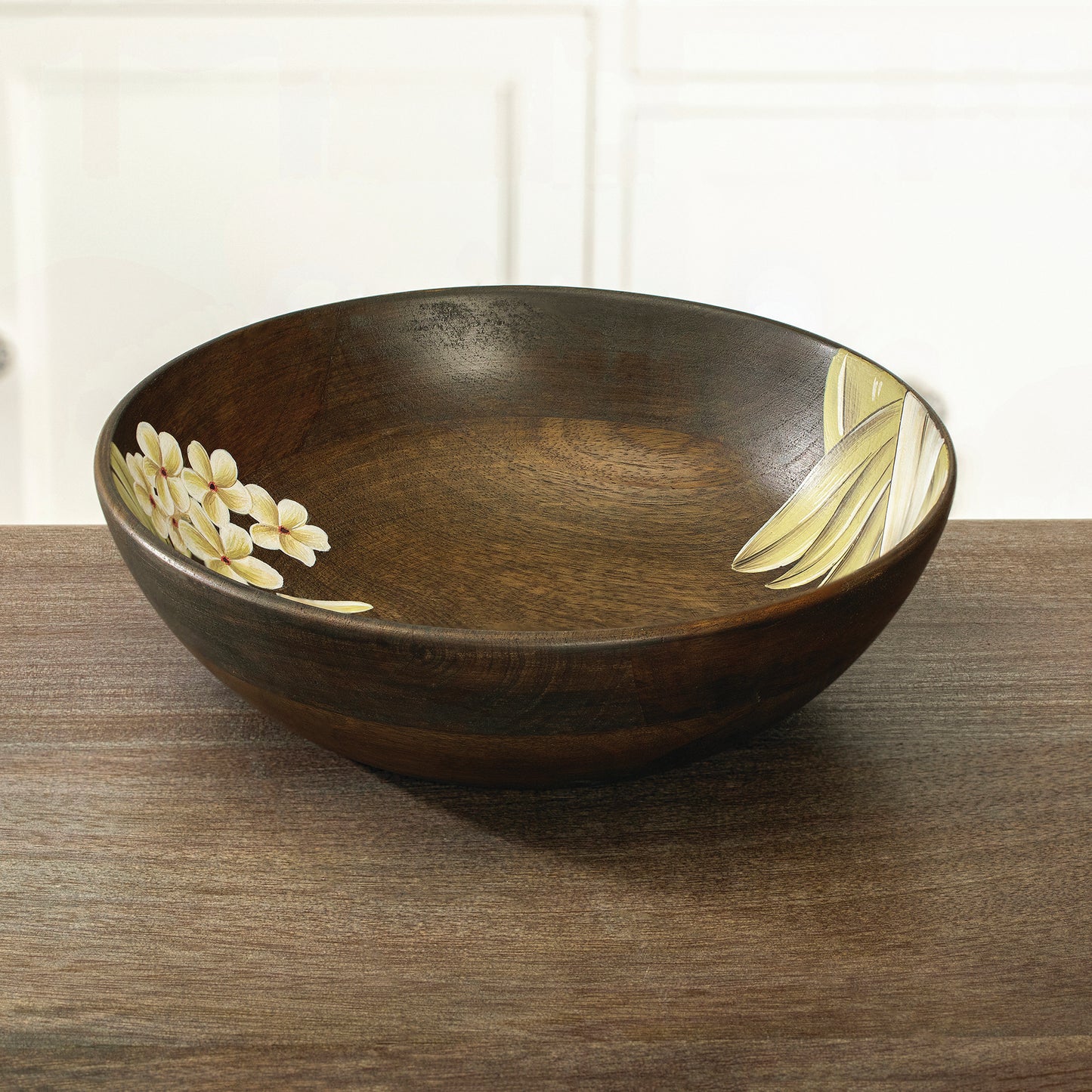 Frangipani Wooden Salad Bowl