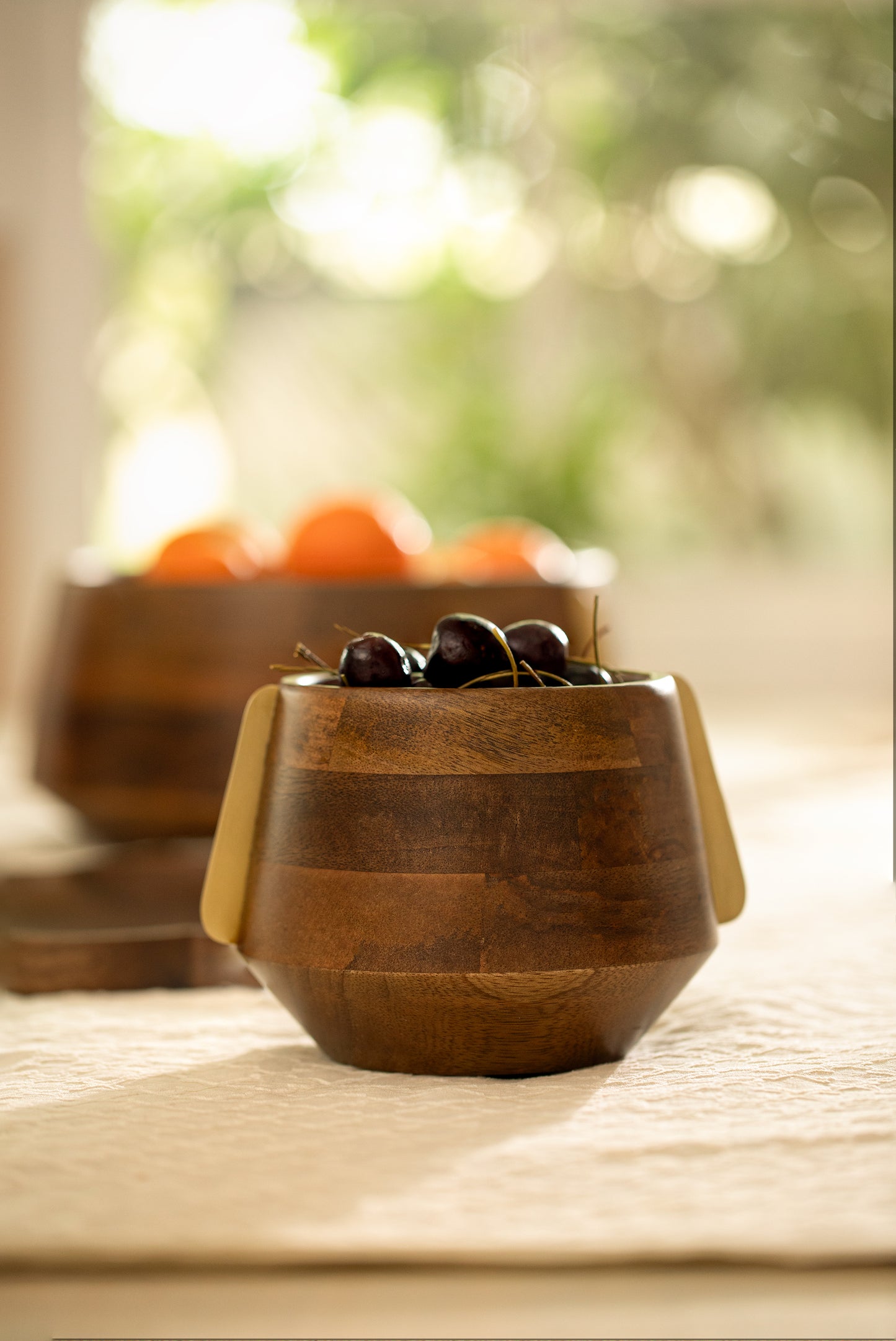 Aranya Wood Brass Nut Bowl