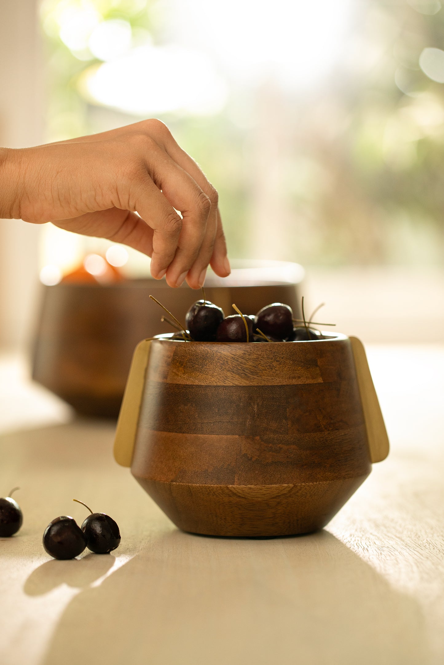 Aranya Wood Brass Nut Bowl