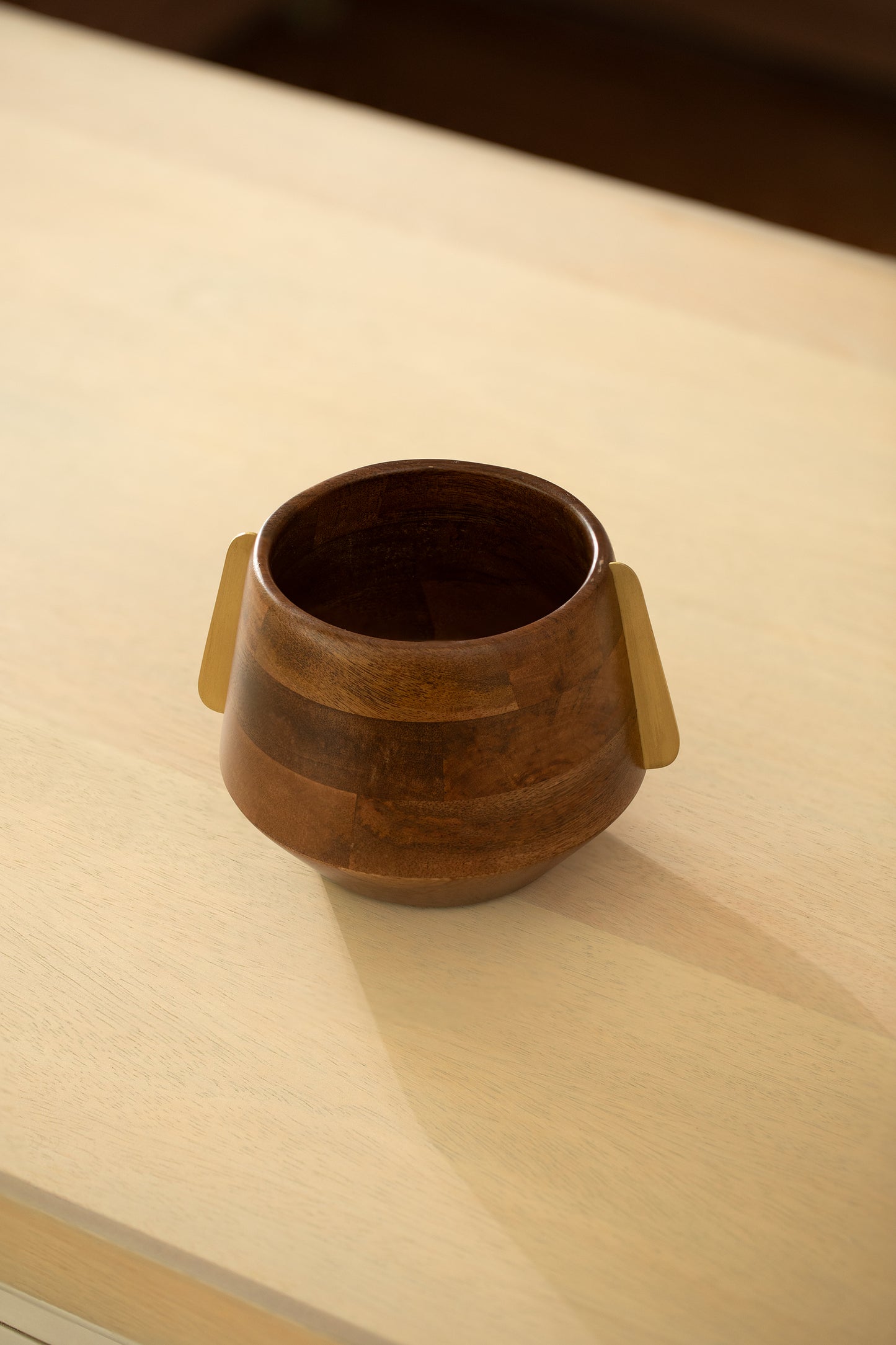 Aranya Wood Brass Nut Bowl